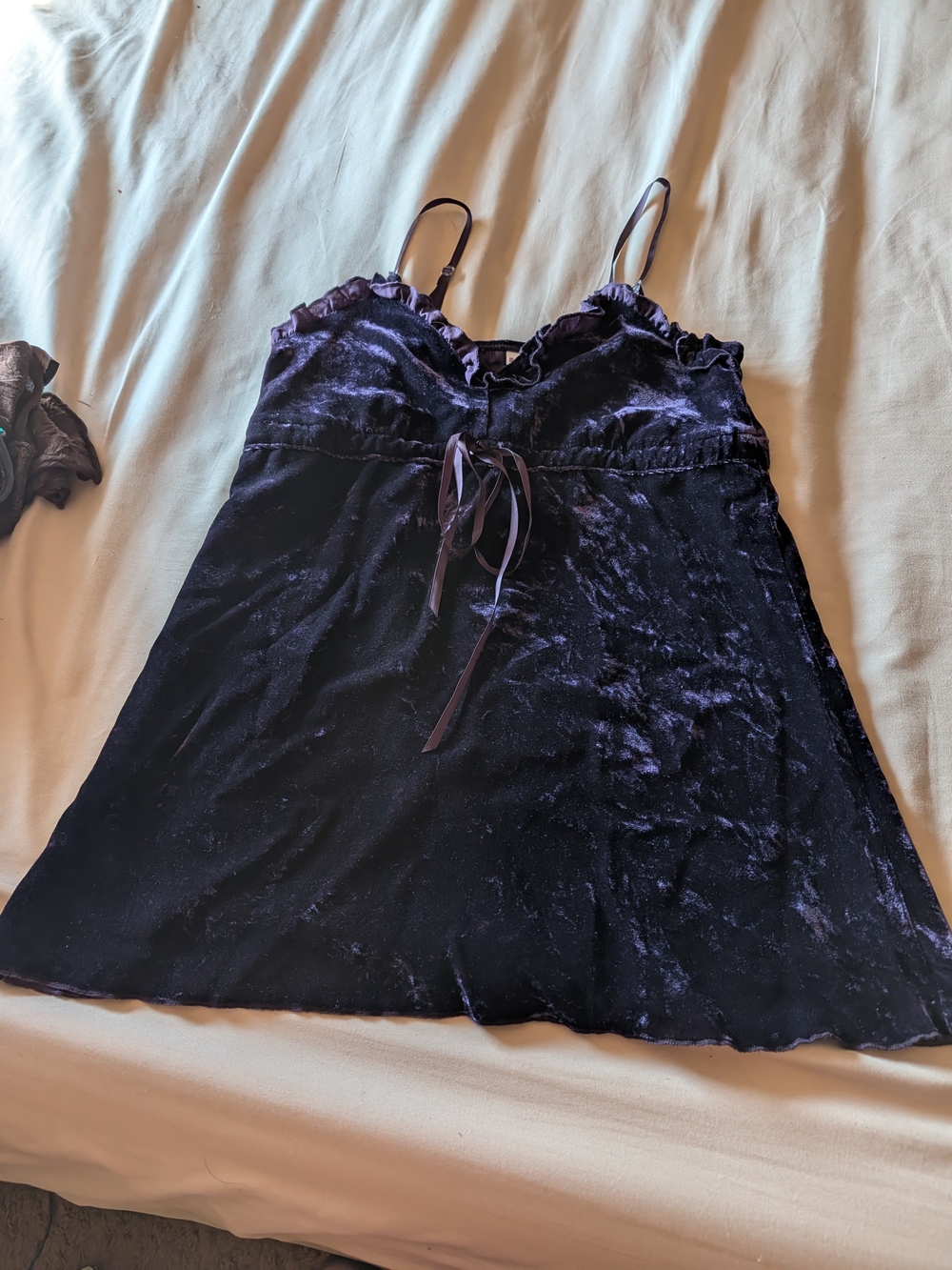 No Boundaries Purple Velvet Cami Top